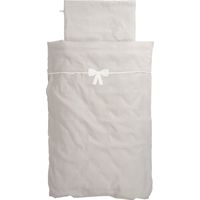 Overtrek en sloop LN 100x140cm Linen bow white/grey 