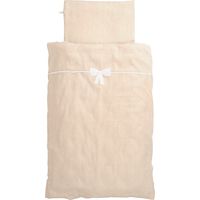 Overtrek en sloop LN 100x140cm Linen bow white/natural #0