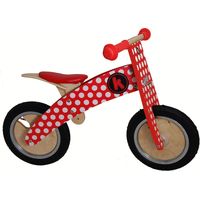 Loopfiets Kurve Dotty Rood & Wit - Kiddimoto